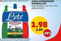 Offerta per Lete - Acqua Effervescente Naturale a 1,98€ in PENNY