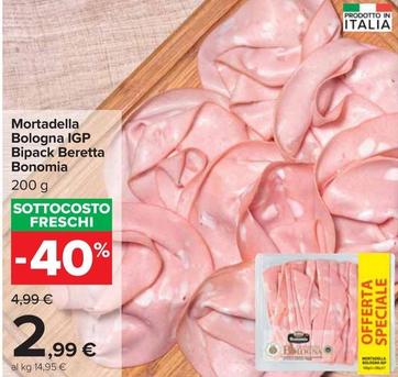 Offerta per Beretta - Mortadella Bologna IGP Bipack Bonomia a 2,99€ in Carrefour Ipermercati