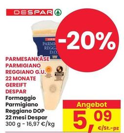 Offerta per Despar - Formaggio Parmigiano Reggiano DOP a 5,09€ in Despar