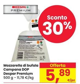 Offerta per Despar - Mozzarella Di Bufala Campana DOP Premium a 5,89€ in Despar