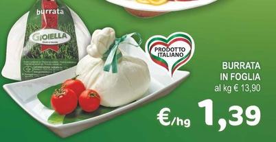 Offerta per Burrata In Foglia a 1,39€ in Crai