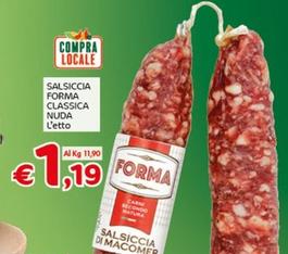 Offerta per Salsiccia Forma Classica Nuda a 1,19€ in Crai
