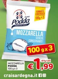 Offerta per Podda - Mozzarella a 1,99€ in Crai