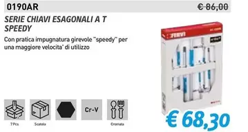 Offerta per 0190ar - Serie Chiavi Esagonali A T Speedy a 68,3€ in Fervi