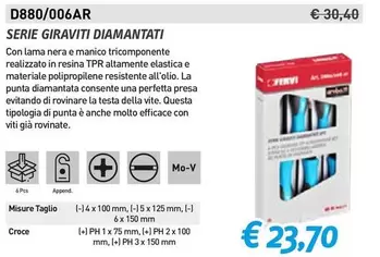 Offerta per Serie Giraviti Diamantati a 23,7€ in Fervi