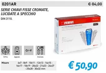 Offerta per 0201AR Serie Chiavi Fisse Cromate, Lucidata A Specchio a 50,9€ in Fervi