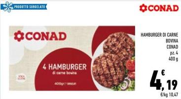 Offerta per Conad - Hamburger Di Carne Bovina a 4,19€ in Conad City