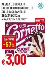 Offerta per Algida - 6 Cornetti Cuore Di Cacao/ Cuore Di Cialda/ Caramello a 3€ in Famila Superstore