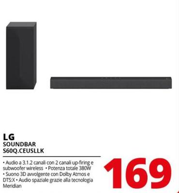 Offerta per LG - Soundbar S60Q.CEUSLLK a 169€ in Comet