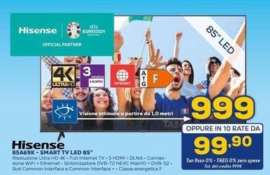 Offerta per Hisense - 85A69K - Smart Tv Led 85" a 999€ in Euronics
