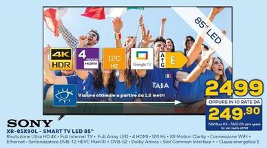 Offerta per Sony - XR-85X90L 2,16 m (85") 4K Ultra HD Smart TV Wi-Fi Argento a 2499€ in Euronics