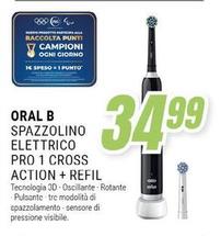 Offerta per Oral b - Spazzolino Elettrico Pro 1 Cross Action + Refil a 34,99€ in Trony