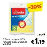 Offerta per Vileda - Panno Spugna 100% Naturale Biodegradabile a 1,19€ in Unes