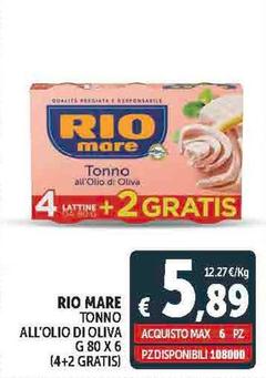 Offerta per Rio Mare - Tonno All'Olio Di Oliva a 5,89€ in Decò