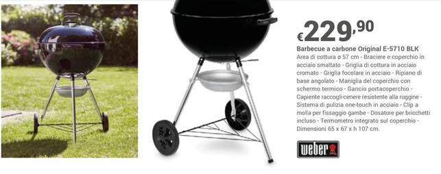 Offerta per Weber - Barbecue A Carbone Original E-5710 BLK a 229,9€ in Progress