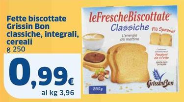 Offerta per Grissin Bon - Fette Biscottate Classiche, Integrali, Cereali a 0,99€ in Sigma