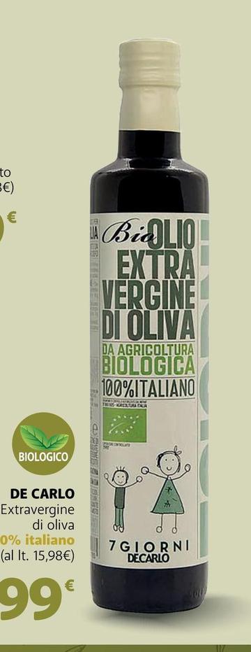 Offerta per De carlo - Extravergine Di Oliva 0% Italiano a 7,99€ in Dok