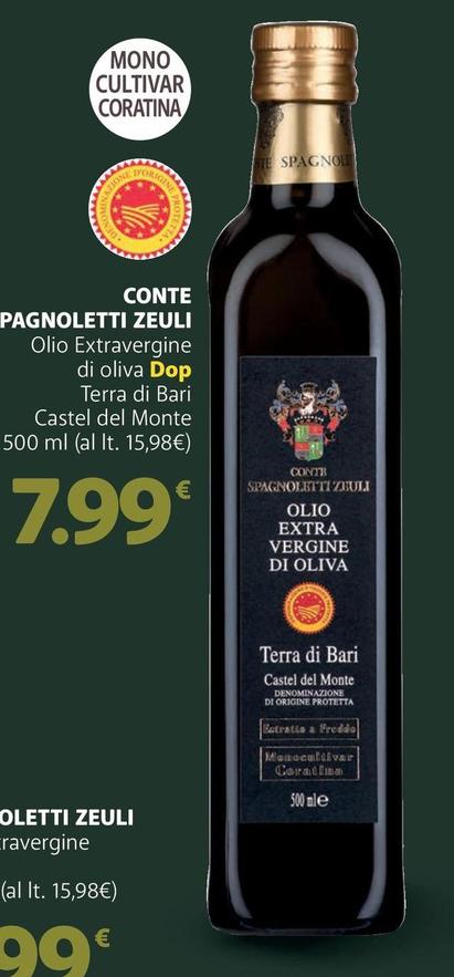 Offerta per Conte spagnoletti zeuli - Pagnoletti Olio Extravergine Di Oliva Dop Terra Di Bari Castel Del Monte a 7,99€ in Dok