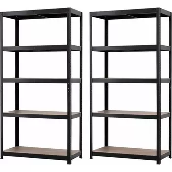 Offerta per Set 2 scaffali metallici neri a 62€ in Brico Bravo