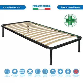 Offerta per Rete Letto Singola Ortopedica 80x190 in Metallo con Doghe Flessibili in Faggio, letto una piazza - Comprarredo a 58,99€ in Brico Bravo