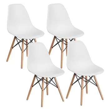 Offerta per Sedie design moderno con gambe legno set da 4 Ester bianco a 95€ in Brico Bravo