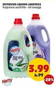 Offerta per Netty - Detersivo Liquido Lavatrice a 3,99€ in PENNY