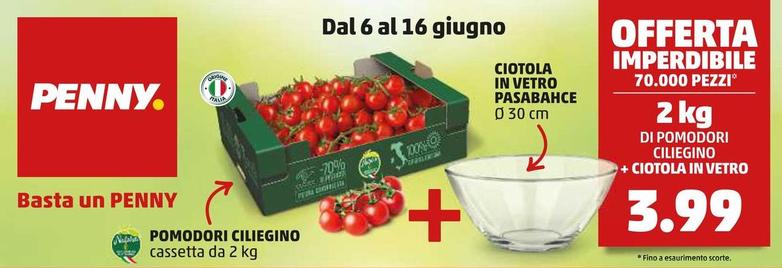Offerta per Pomodori Ciliegino + Ciotola In Vetro a 3,99€ in PENNY