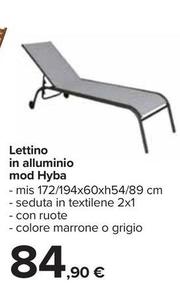 Offerta per Lettino In Alluminio Mod. Hyba a 84,9€ in Carrefour Ipermercati