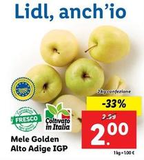 Offerta per Mele Golden Alto Adige IGP a 2€ in Lidl