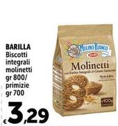 Offerta per Barilla - Biscotti Integrali Molinetti / Primizie a 3,29€ in Carrefour Express