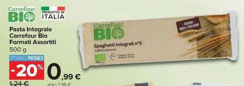 Offerta per Carrefour - Pasta Integrale Bio a 0,99€ in Carrefour Express