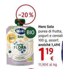 Offerta per Hero - Solo Purea Di Frutta E Cereali a 1,19€ in dm