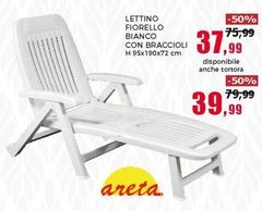 Offerta per Areta - Lettino Fiorello Bianco Con Braccioli a 37,99€ in Happy Casa Store