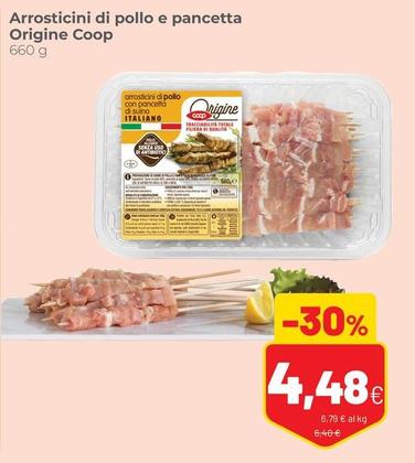 Offerta per Origine Coop - Arrosticini Di Pollo E Pancetta a 4,48€ in Coop