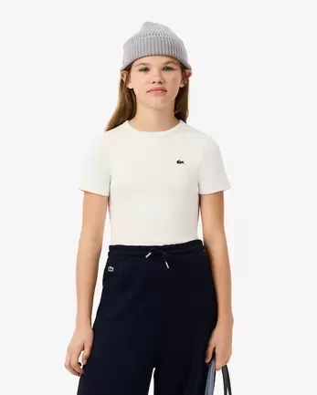 Offerta per T-shirt girocollo in cotone a coste a 65€ in Lacoste