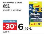 Offerta per Gillette - Rasoio Usa E Getta Blue3 a 6,49€ in Carrefour Ipermercati