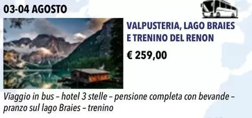 Offerta per Valpusteria, Lago Braies E Trenino Del Renon a 259€ in Monique Girod Viaggi