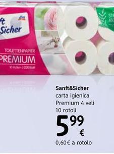 Offerta per Sanft&Sicher - Carta Igienica Premium 4 Veli a 5,99€ in dm