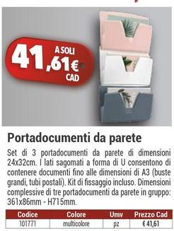 Offerta per Portadocumenti Da Parete a 41,61€ in Sforazzini