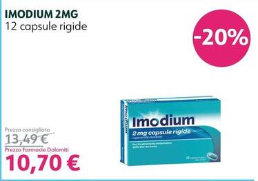 Offerta per Imodium - 2mg 12 Capsule Rigide a 10,7€ in Farmacie Dolomiti