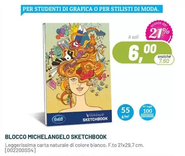 Offerta per Buffetti - Blocco Michelangelo Sketchbook  a 6€ in Buffetti