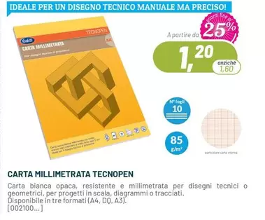 Offerta per Buffetti - Carta Millimetratata Tecnopen a 1,2€ in Buffetti