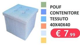 Offerta per Pouf Contenitore Tessuto a 7,99€ in Bianco Market