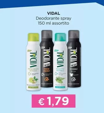 Offerta per Vidal - Deodorante Spray a 1,5€ in La Saponeria