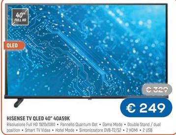 Offerta per Hisense - Tv Qled 40" 60A59K a 249€ in Euroelettrica