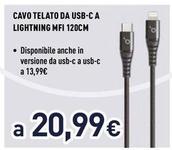 Offerta per Ioplee - Cavo Telato Da Usb-C A Lightning Mfi 120CM a 20,99€ in Unieuro