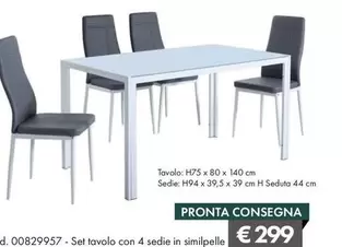 Offerta per Set Tavolo Con 4 Sedie In Smippelle a 299€ in Nuovarredo