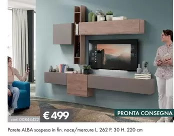 Offerta per Parete Alba Sospesa In Fin. Noce/ Mercure a 499€ in Nuovarredo