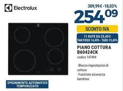 Offerta per Electrolux - Piano Cottura B60424CK  a 254,09€ in Sinergy