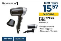 Offerta per Remington - Phon Viaggio D2400 a 15,57€ in Sinergy